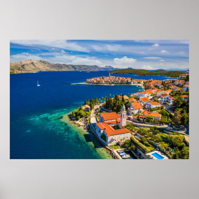 Küstenlinie | Korcula Town, Korcula Island, Kroati Poster (Vorne)