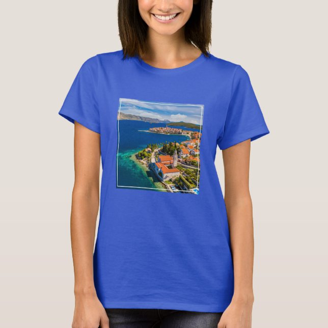 Küstenlinie | Korcula Town, Korcula Island, Kroati T-Shirt (Vorderseite)