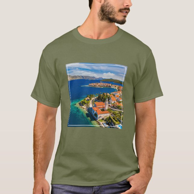 Küstenlinie | Korcula Town, Korcula Island, Kroati T-Shirt (Vorderseite)