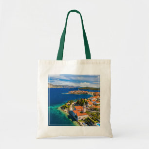 Küstenlinie Korcula Town, Korcula Island, Kroati Tragetasche