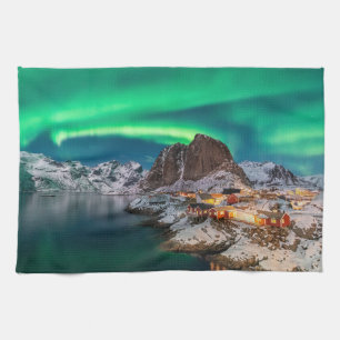 Küstenlinie Lofoten Islands, Hamnoy, Norwegen Geschirrtuch