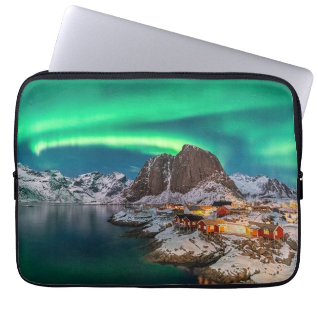 Küstenlinie | Lofoten Islands, Hamnoy, Norwegen Laptopschutzhülle (Vorderseite)