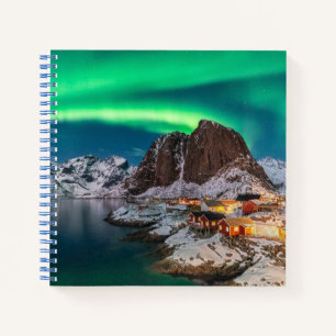 Küstenlinie   Lofoten Islands, Hamnoy, Norwegen Notizbuch