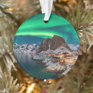 Küstenlinie Lofoten Islands, Hamnoy, Norwegen Ornament