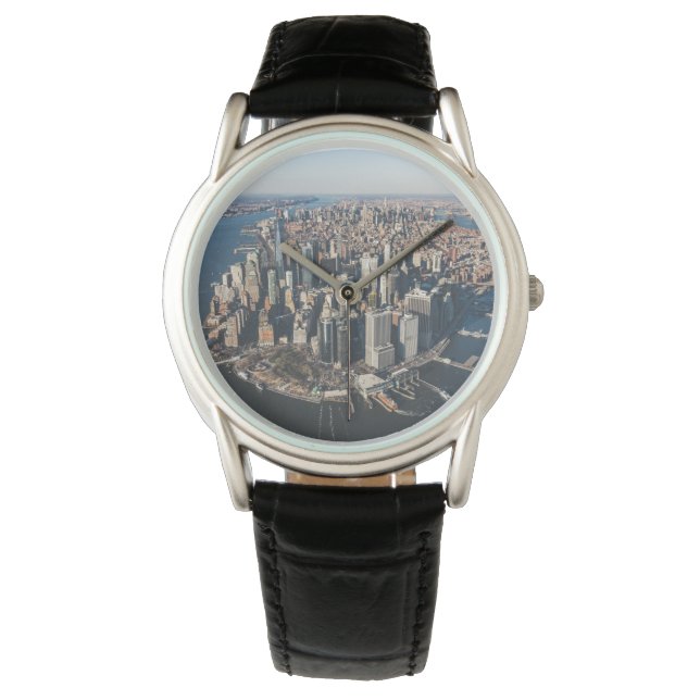 Küstenlinie | Manhattan, New York City Armbanduhr (Vorderseite)