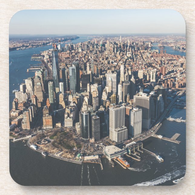 Küstenlinie | Manhattan, New York City Getränkeuntersetzer (Vorderseite)