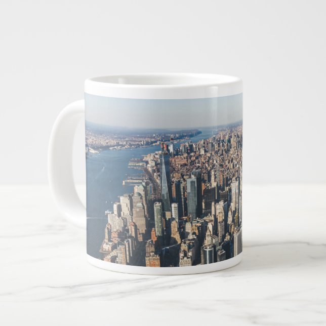 Küstenlinie | Manhattan, New York City Jumbo-Tasse (Vorderseite Links)