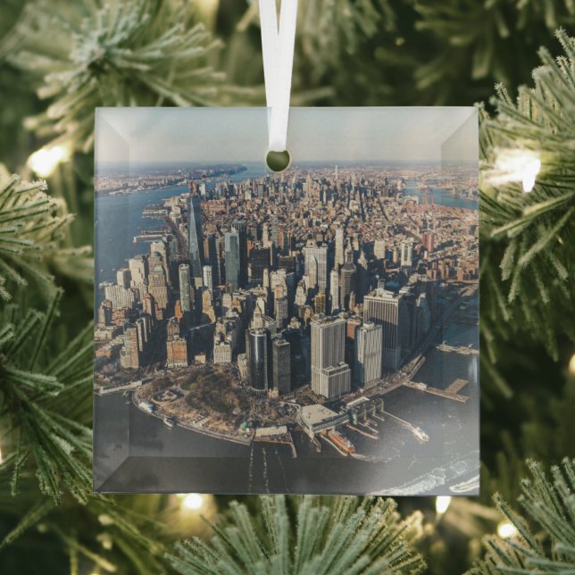 Küstenlinie | Manhattan, New York City Ornament Aus Glas (Insitu)
