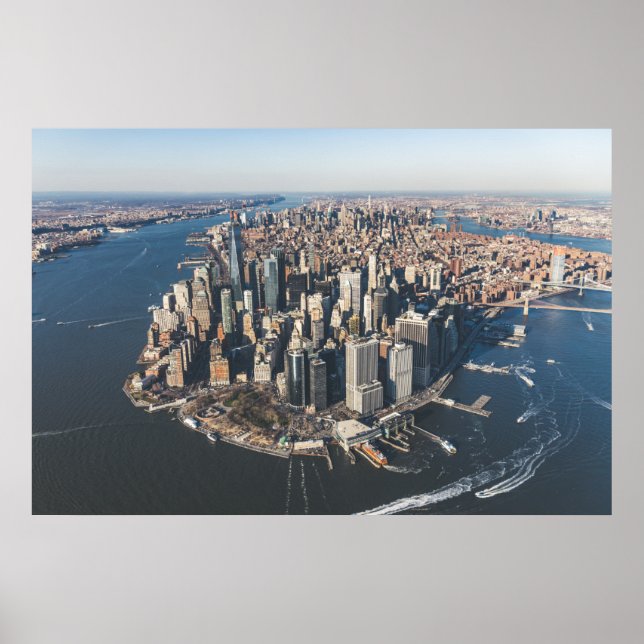 Küstenlinie | Manhattan, New York City Poster (Vorne)