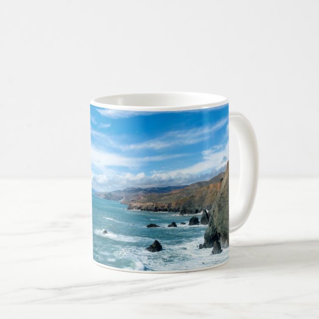 Küstenlinie | Marin Headlands, Kalifornien Kaffeetasse (VorderseiteRechts)