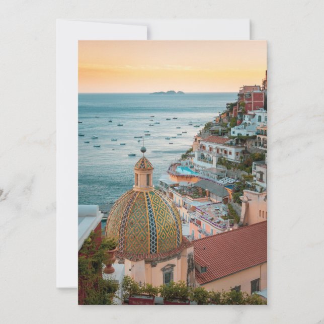 Küstenlinie | Positano, Amalfi Coast, Italien Dankeskarte (Vorderseite)