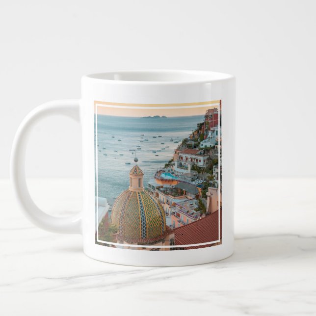 Küstenlinie | Positano, Amalfi Coast, Italien Jumbo-Tasse (Links)