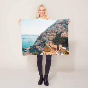 Küstenlinie   Positano Italien, Cliffside Village Fleecedecke