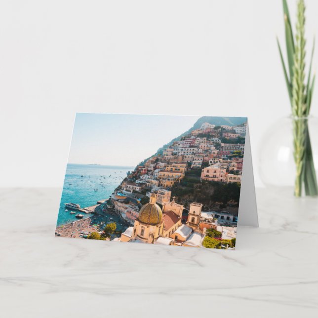 Küstenlinie | Positano Italien, Cliffside Village Karte (Vorderseite)
