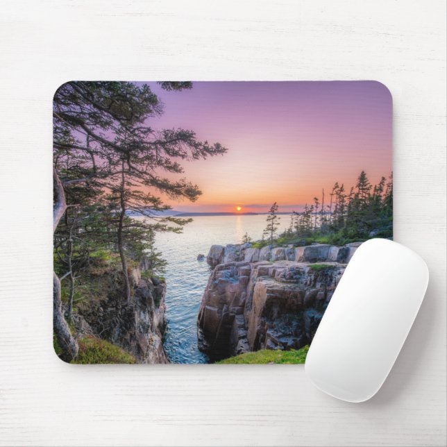 Küstenlinie | Ravens Nest Acadia Nationalpark Main Mousepad (Mit Mouse)