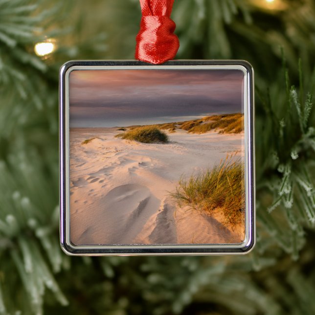 Küstenlinie | Saltum Beach, Dänemark Ornament Aus Metall (Baum)
