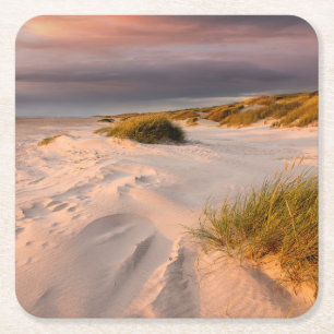 Küstenlinie Saltum Beach, Dänemark Rechteckiger Pappuntersetzer