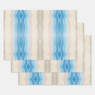 Küstenlinie Salty Wavy Wiederholungsmuster Geschenkpapier Set