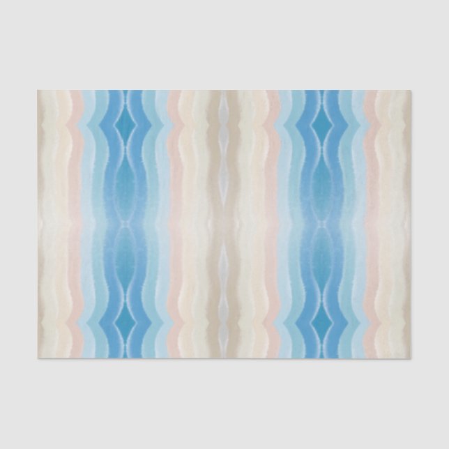 Küstenlinie Salty Wavy Wiederholungsmuster Seidenpapier (Vorderseite)