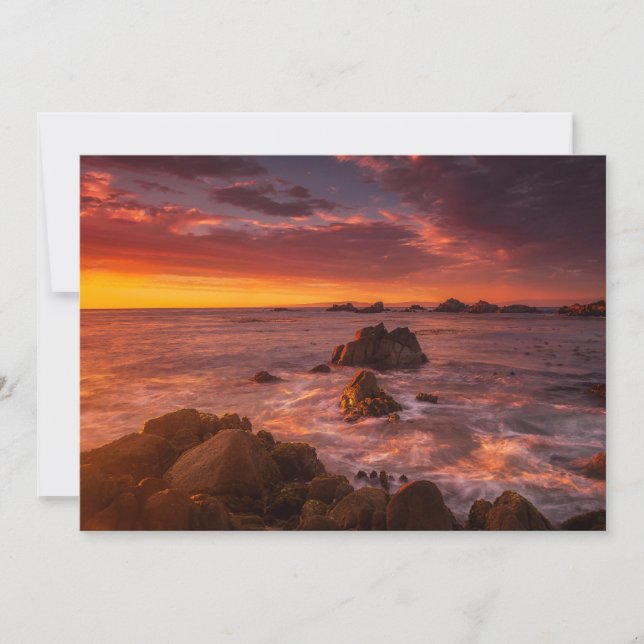 Küstenlinie | Sunset Pacific Grove Carmel Californ Dankeskarte (Vorderseite)