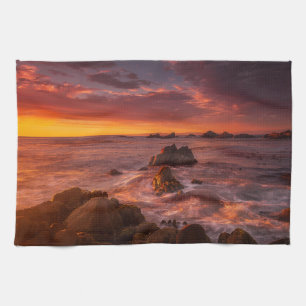 Küstenlinie   Sunset Pacific Grove Carmel Californ Geschirrtuch