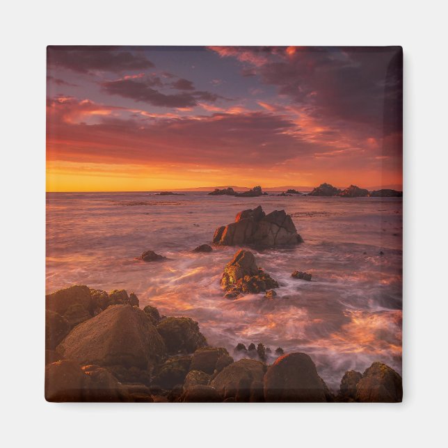 Küstenlinie | Sunset Pacific Grove Carmel Californ Magnet (Vorne)
