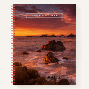 Küstenlinie   Sunset Pacific Grove Carmel Californ Notizbuch