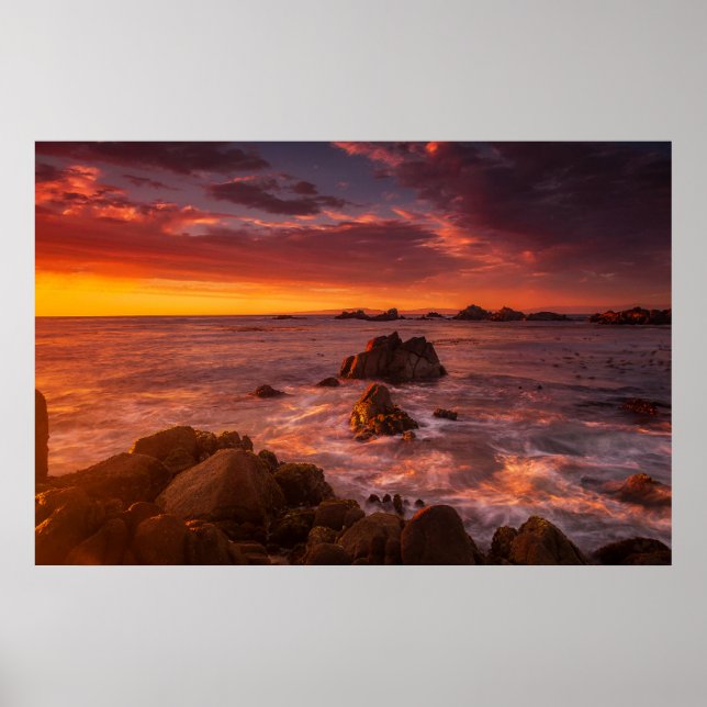 Küstenlinie | Sunset Pacific Grove Carmel Californ Poster (Vorne)