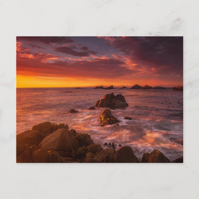 Küstenlinie | Sunset Pacific Grove Carmel Californ Postkarte (Vorderseite)