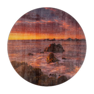 Küstenlinie   Sunset Pacific Grove Carmel Californ Schneidebrett