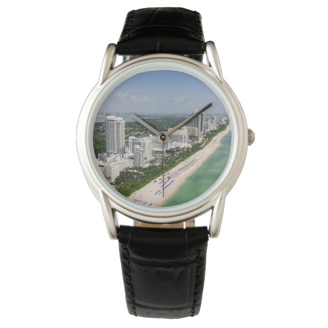 Küstenlinie | Urban Beach, Miami, Florida Armbanduhr (Vorderseite)