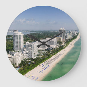 Küstenlinie   Urban Beach, Miami, Florida Große Wanduhr