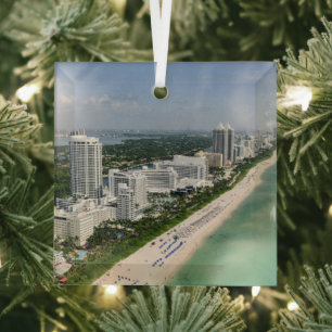 Küstenlinie   Urban Beach, Miami, Florida Ornament Aus Glas