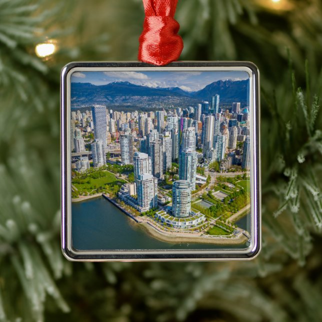 Küstenlinie | Vancouver, British Columbia, Kanada Ornament Aus Metall (Baum)