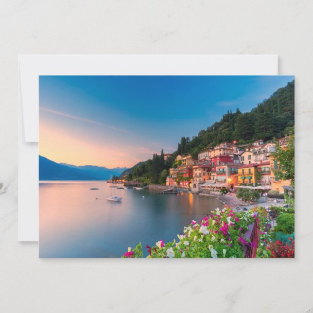 Küstenlinie | Varenna, Lombardei, Italien Dankeskarte (Vorderseite)