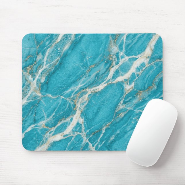 Küstenmarmor Moderne Elegante Stil Mousepad (Mit Mouse)