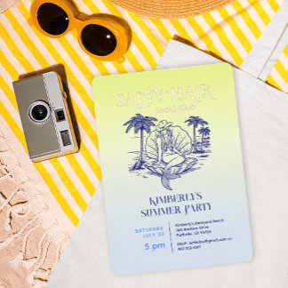 Küstenmedaille Cowgirl Summer Party Rose Gold Folieneinladung