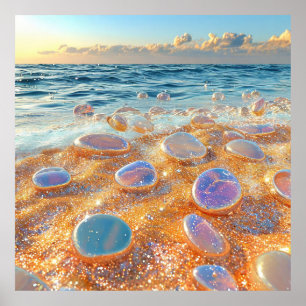 🌊 Küstenmeer Strand Sand Kiesel Steine Ruhe Natur Poster