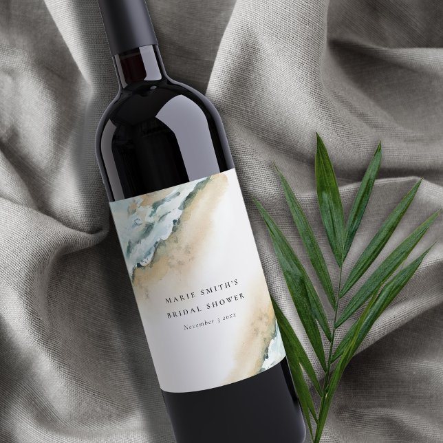 Küstenmeer Wave Sand Beach Wassersportzentrum Brau Weinetikett (Von Creator hochgeladen)