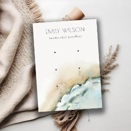 Küstenmeer Wave Sandstrand 3 Earring Display Visitenkarte