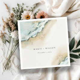 Küstenmeer-Waves Sand Beach Schönheit Hochzeit Serviette