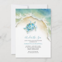 KüstenmeerSchildkrötenblauer Babydusche Wasserfarb