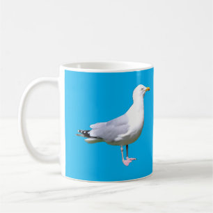 Küstenmöwe Lebendiges Blau Minimales Design Ozean Kaffeetasse