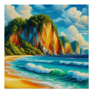 Küstennähe Majestic Cliffs & ruhige Küsten Poster