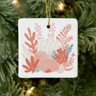 Küstennahes Korallenriff Keramikornament