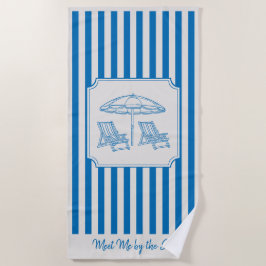 Küstennahes Strandfeeling Blaue Streifen Strandtuch