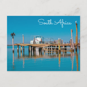 Küstennahes Velddrif Südafrika Landschaft Boot Vög Postkarte