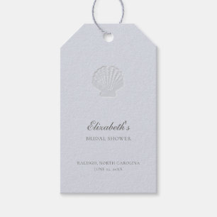 Küstennautische Muschel Blau Elegante Brautparty Geschenkanhänger