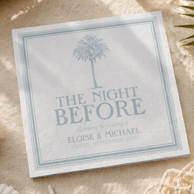 Küstenpalmen Probedinner Hochzeit Serviette (Coastal Palm Rehearsal Dinner Wedding Napkins)