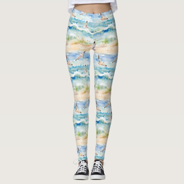 Küstenregenpfeifer-Ufer-Muster (2) Leggings (Vorderseite)